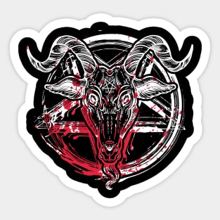 Bloody Baphomet Satanic Pentagram Symbol Sticker